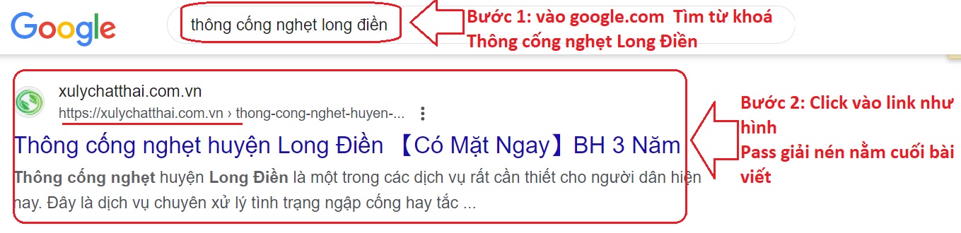 thông cống nghẹt Long Điền