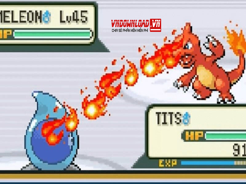 Đồ họa game Pokemon Fire Red việt hóa