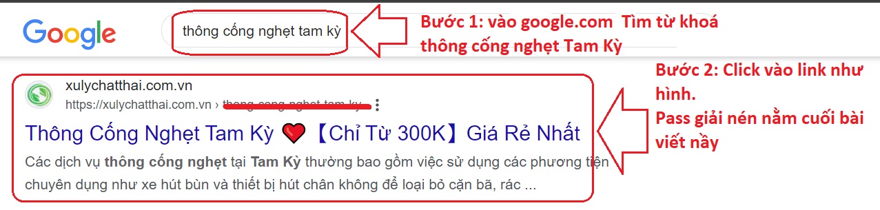 Thông cống nghẹt Tam Kỳ